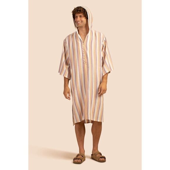 MR TURK by TRINA TURK Robles Caftan ~ Zig Zag Stripe Gauze Shirting S/M NWT - Picture 4 of 16